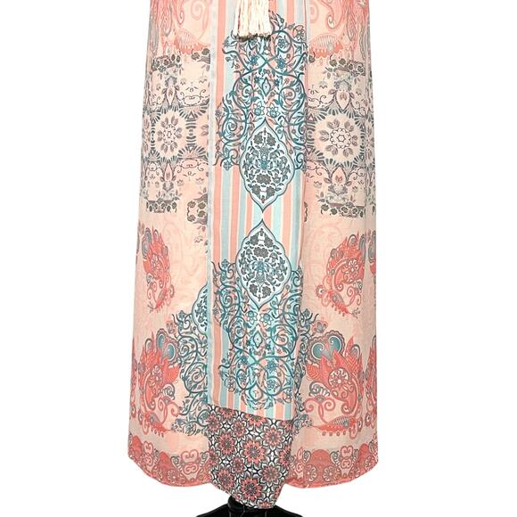 Soft Surroundings Guadalupe Tassel Floral Paisley Chiffon Maxi Dress SZ XL - Picture 5 of 10